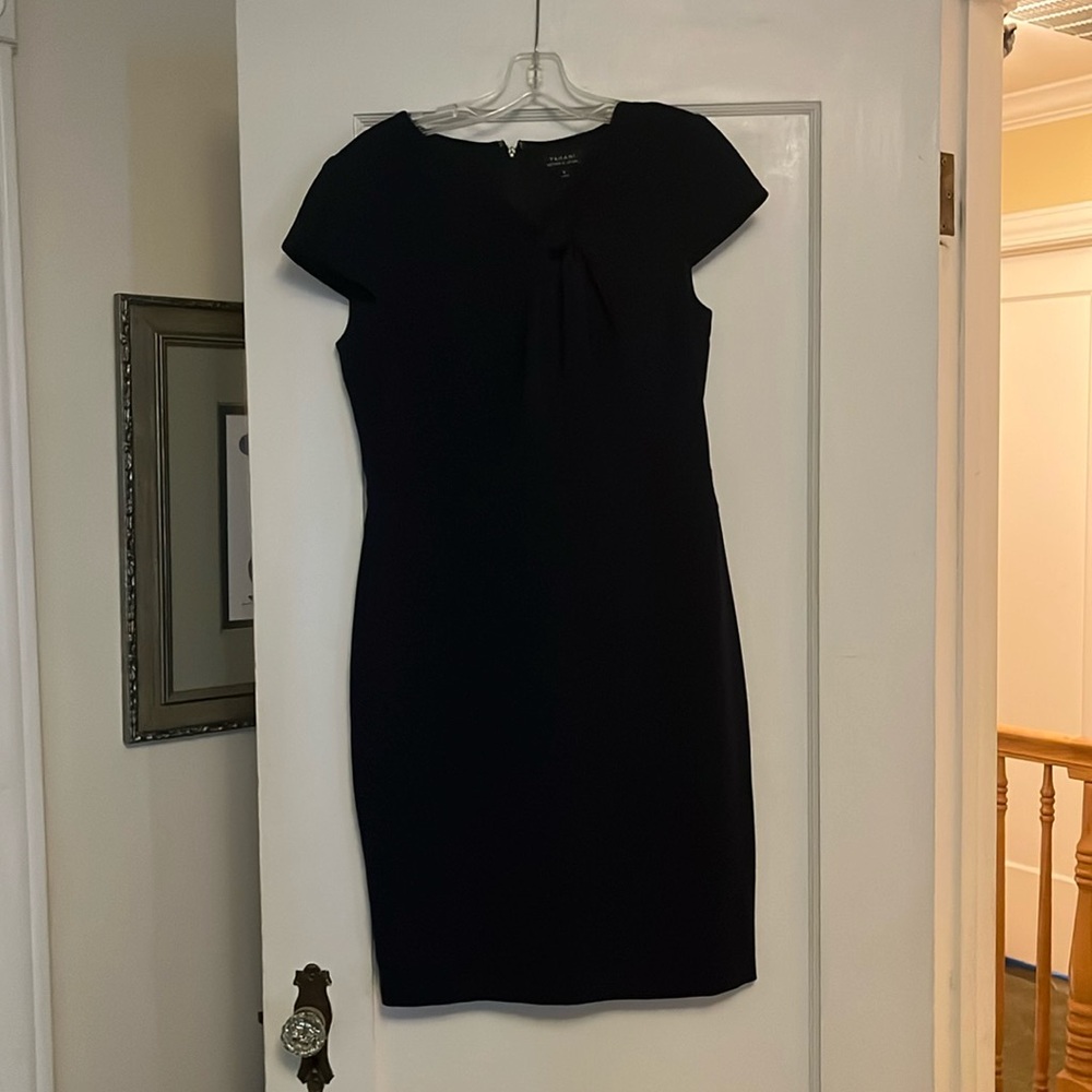 Dark navy shift dress.